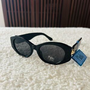 Bob Mackie Chic Black Sunglasses with Gold Accent NWT